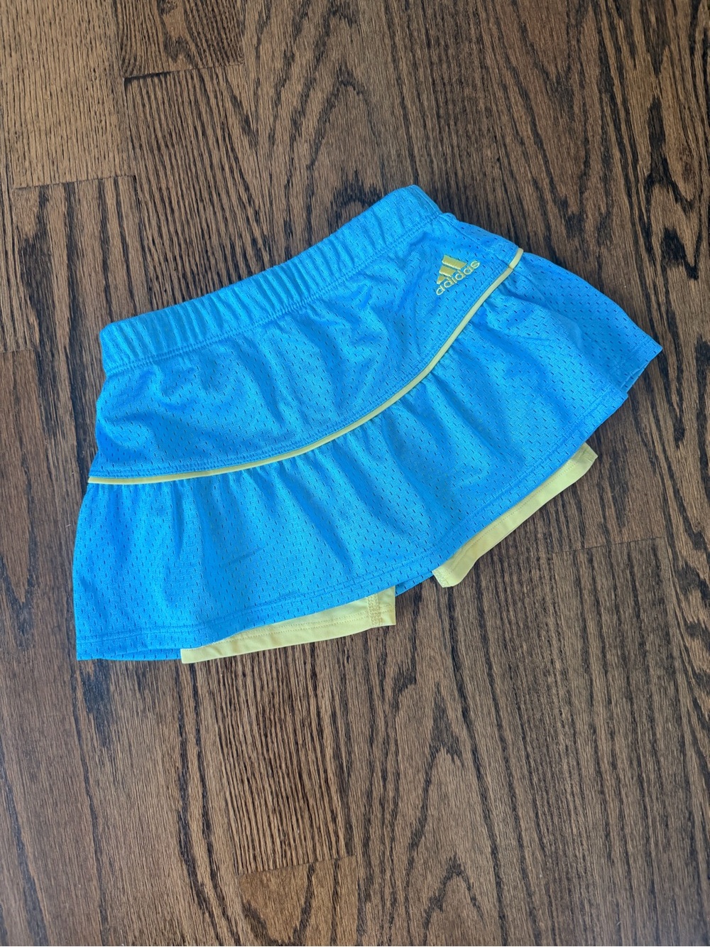 Adidas Blue and Yellow Athletic Girl’s Skirt with Shorts